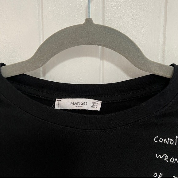 Mango Tee w/Quote on Left Shoulder in Black - Picture 6 of 6